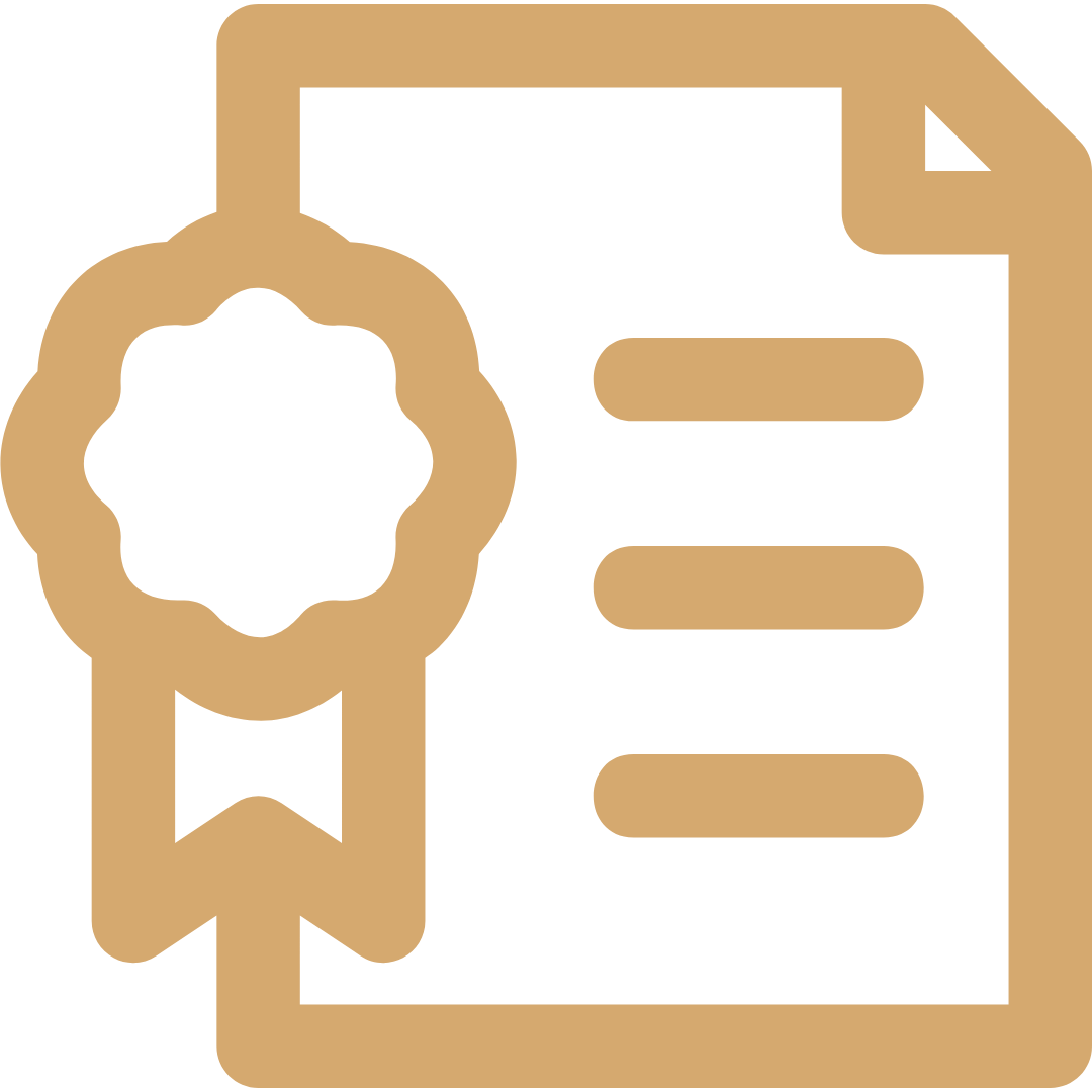 Icono de un certificado de asistencia